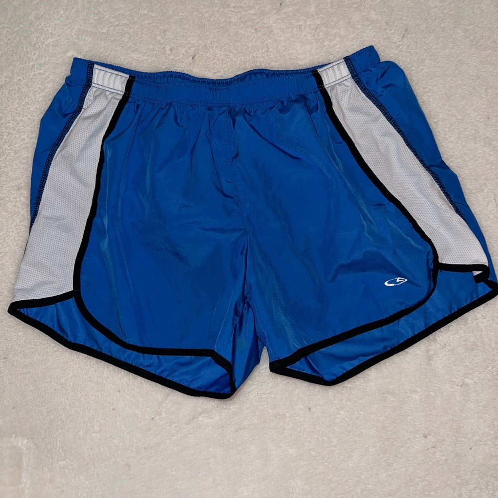 Vintage‎ Champion Women's Shorts Running Athletic Blue White Sz S Elastic Waist